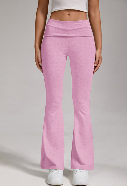 Womens Low Waist Flared Wide Leg Yoga Pants