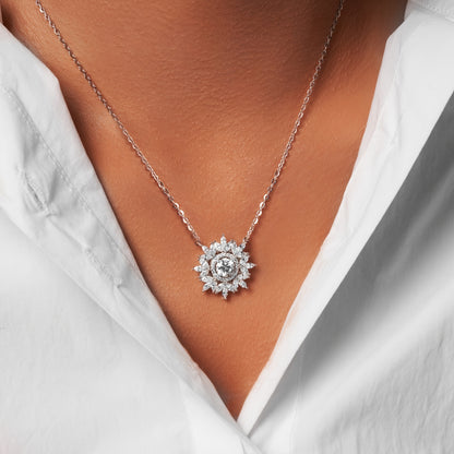 1ct Moissanite Snowflake Necklace