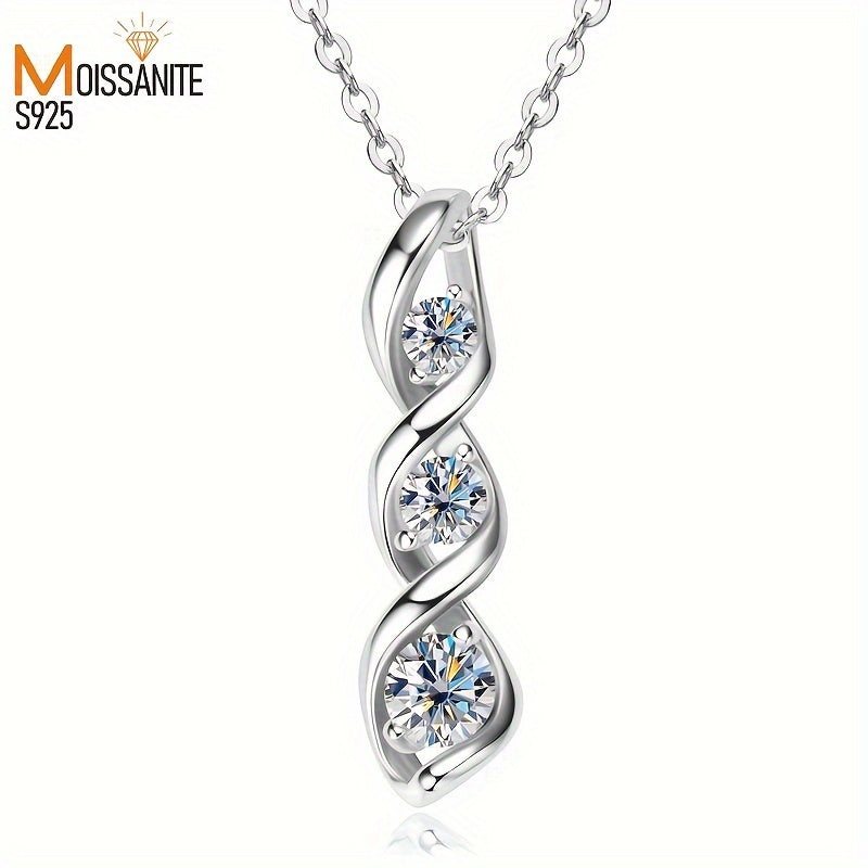 S925 Silver Moissanite Hexagram Pendant Necklace