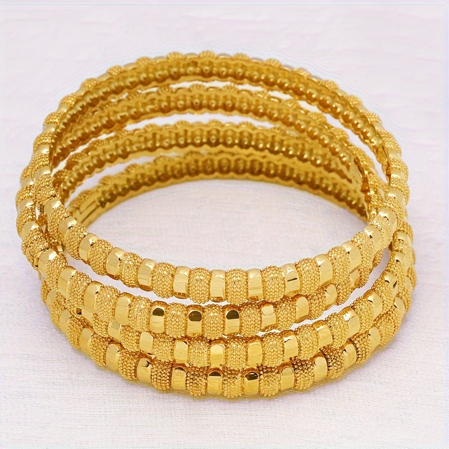 4pcs Golden-Plated Copper Adjustable Bangle