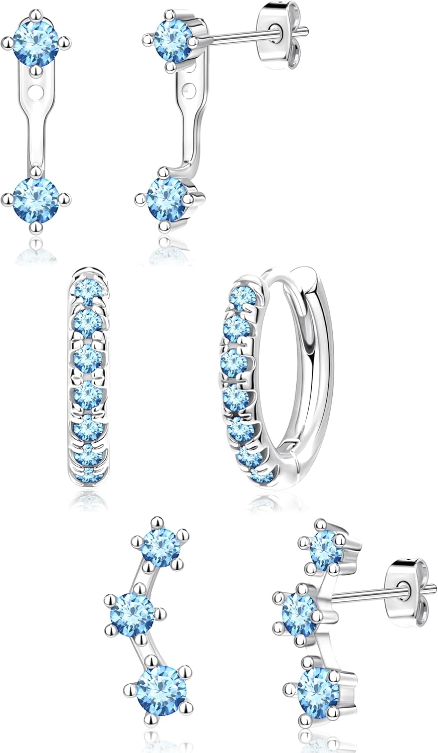 3 Pairs Gold Plated Hypoallergenic Trendy Earrings