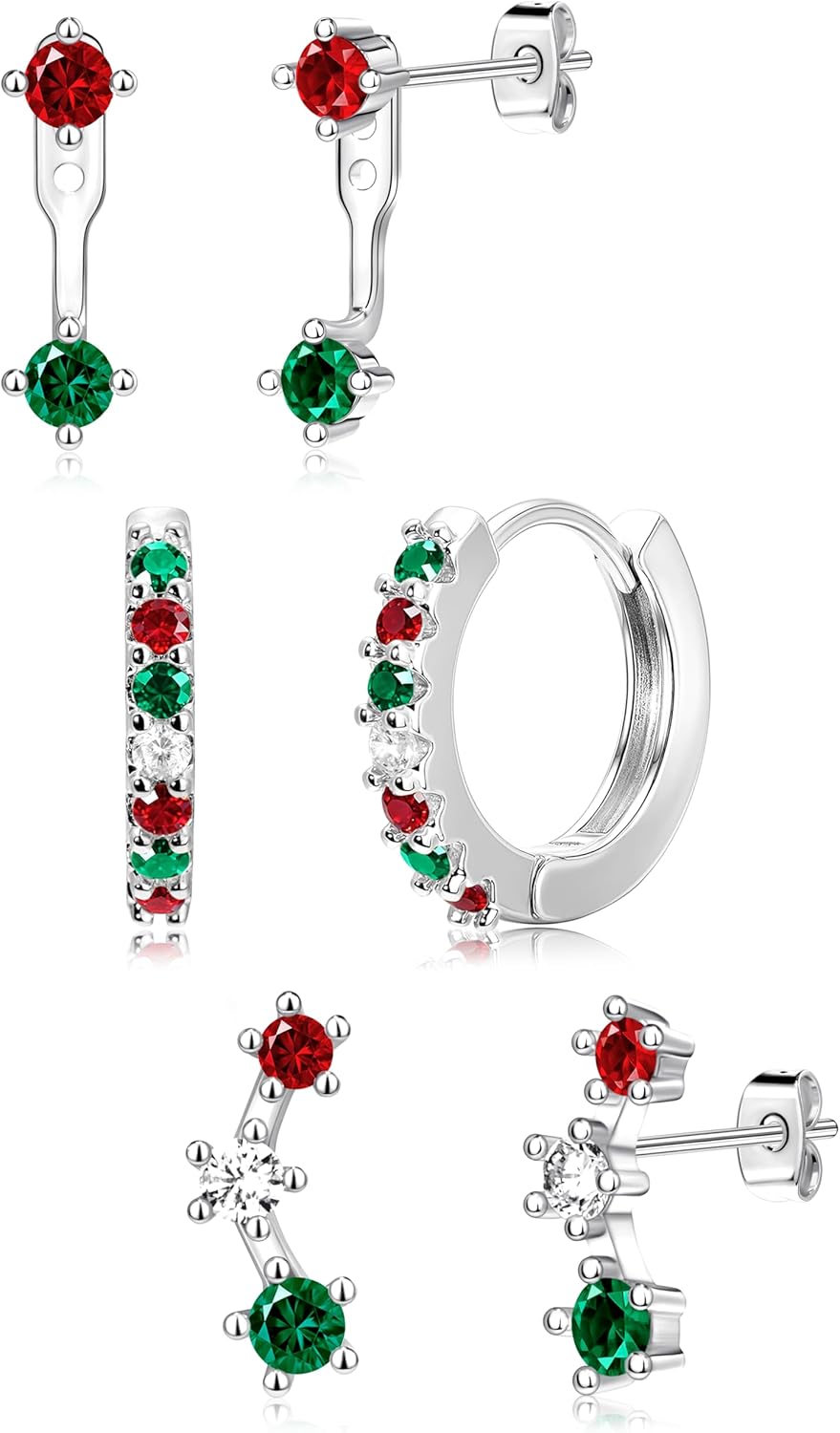 3 Pairs Gold Plated Hypoallergenic Trendy Earrings