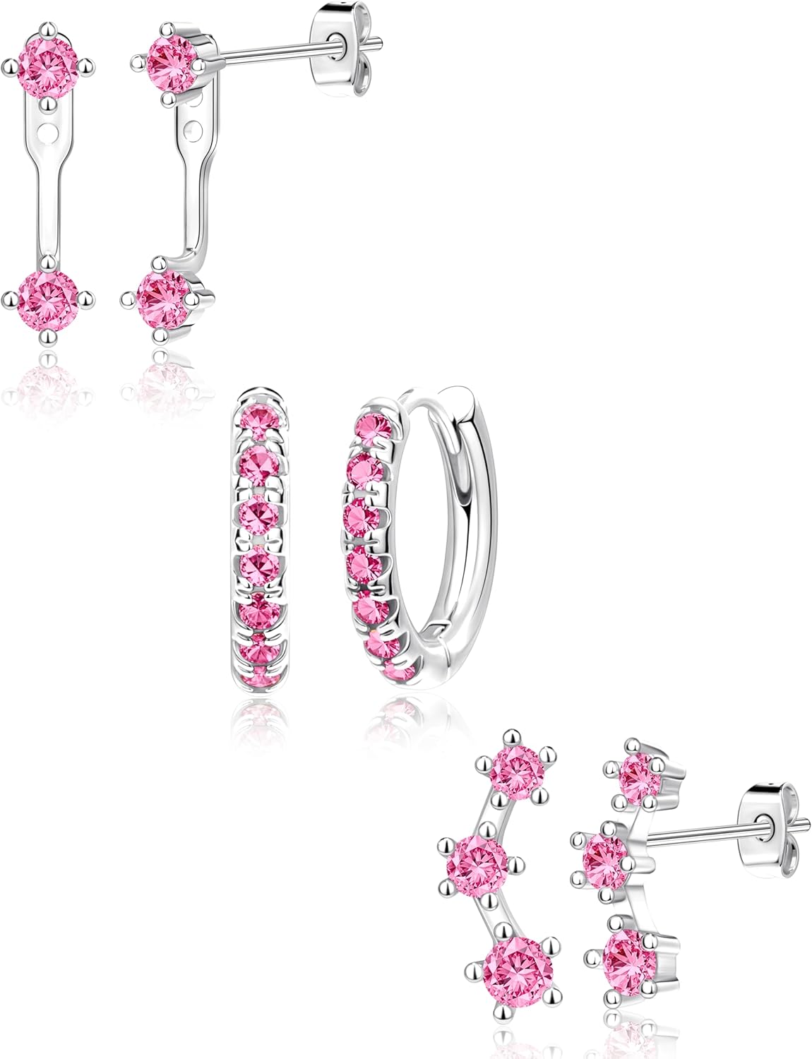 3 Pairs Gold Plated Hypoallergenic Trendy Earrings