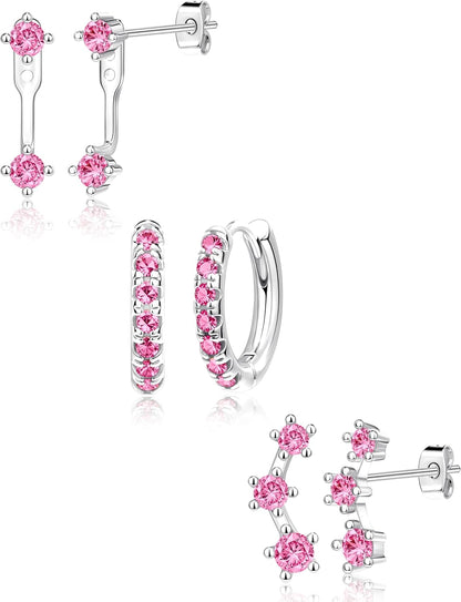 3 Pairs Gold Plated Hypoallergenic Trendy Earrings