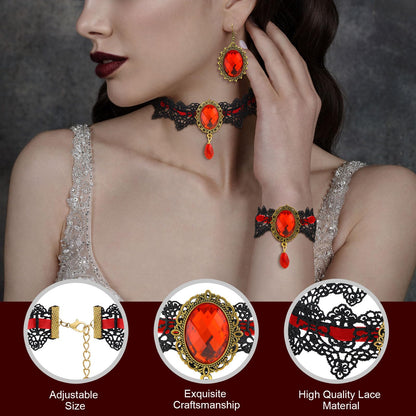 Halloween Goth Witch Jewelry Set