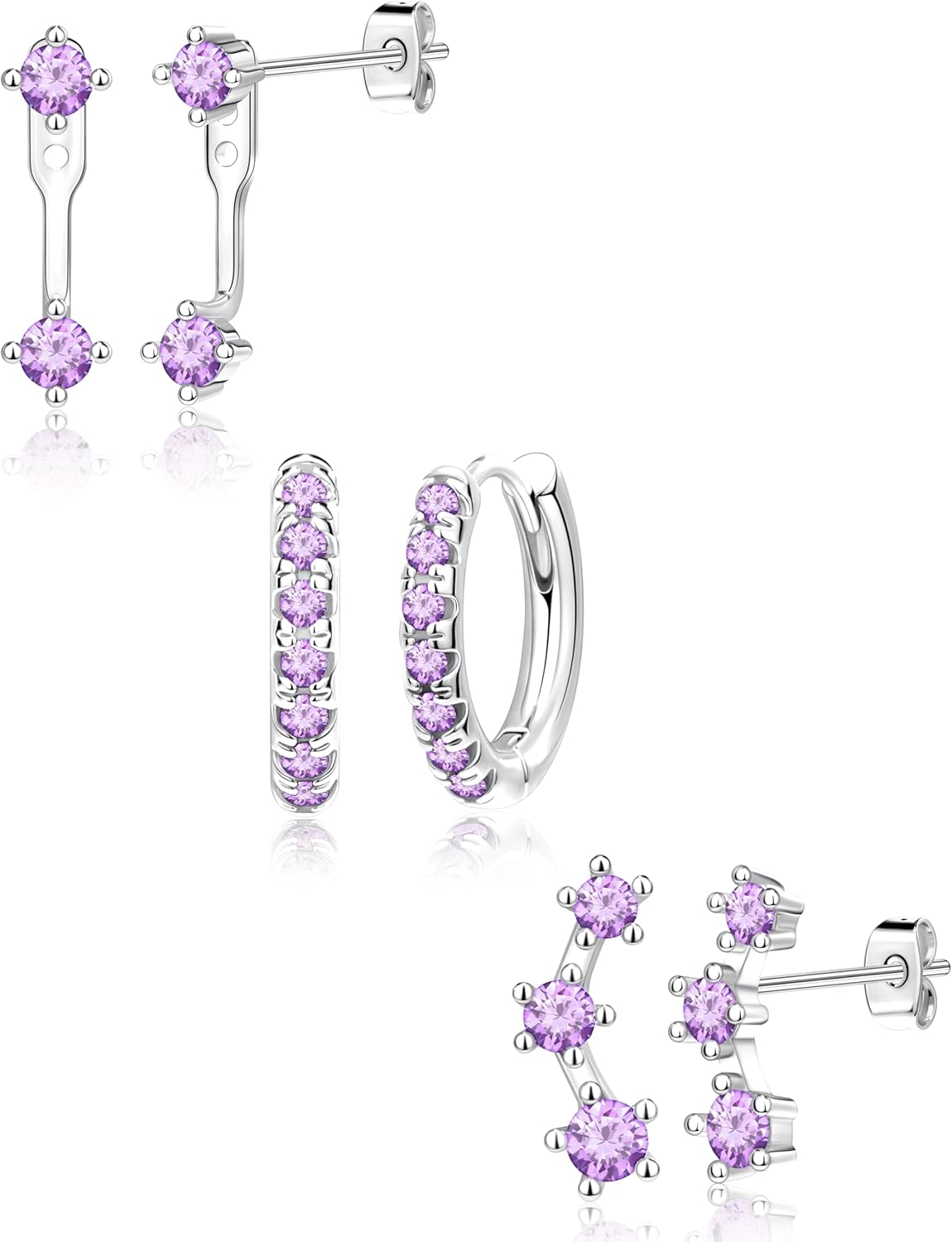 3 Pairs Gold Plated Hypoallergenic Trendy Earrings