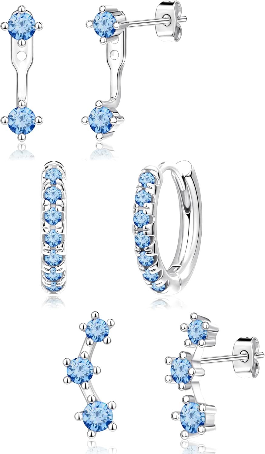 3 Pairs Gold Plated Hypoallergenic Trendy Earrings