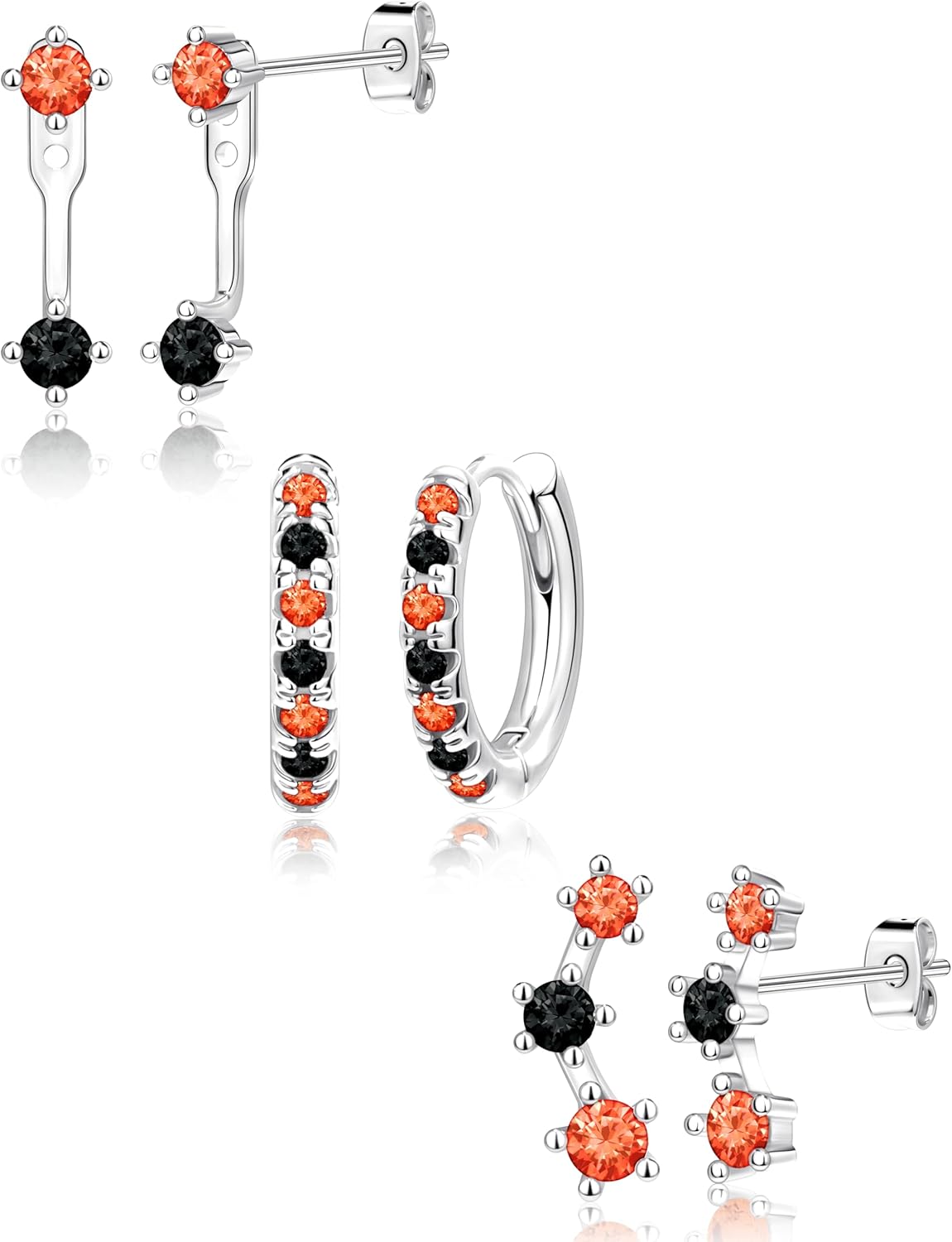 3 Pairs Gold Plated Hypoallergenic Trendy Earrings