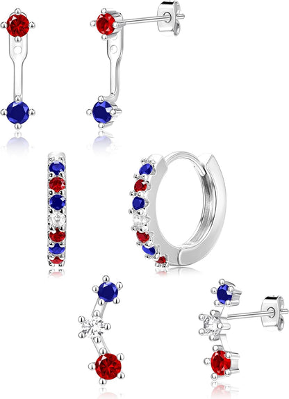 3 Pairs Gold Plated Hypoallergenic Trendy Earrings