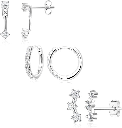 3 Pairs Gold Plated Hypoallergenic Trendy Earrings