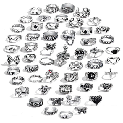 IFKM 25PCS Vintage Silver Knuckle Ring Set