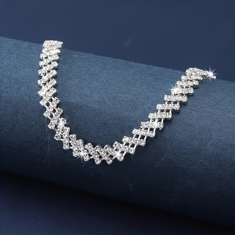 Luxurious Sparkling Rhinestone Choker Necklace