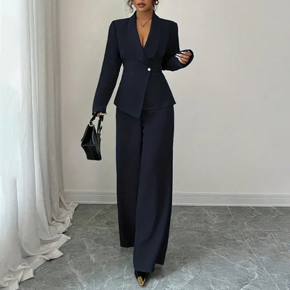 Womens Two Piece Pants Blazer Set