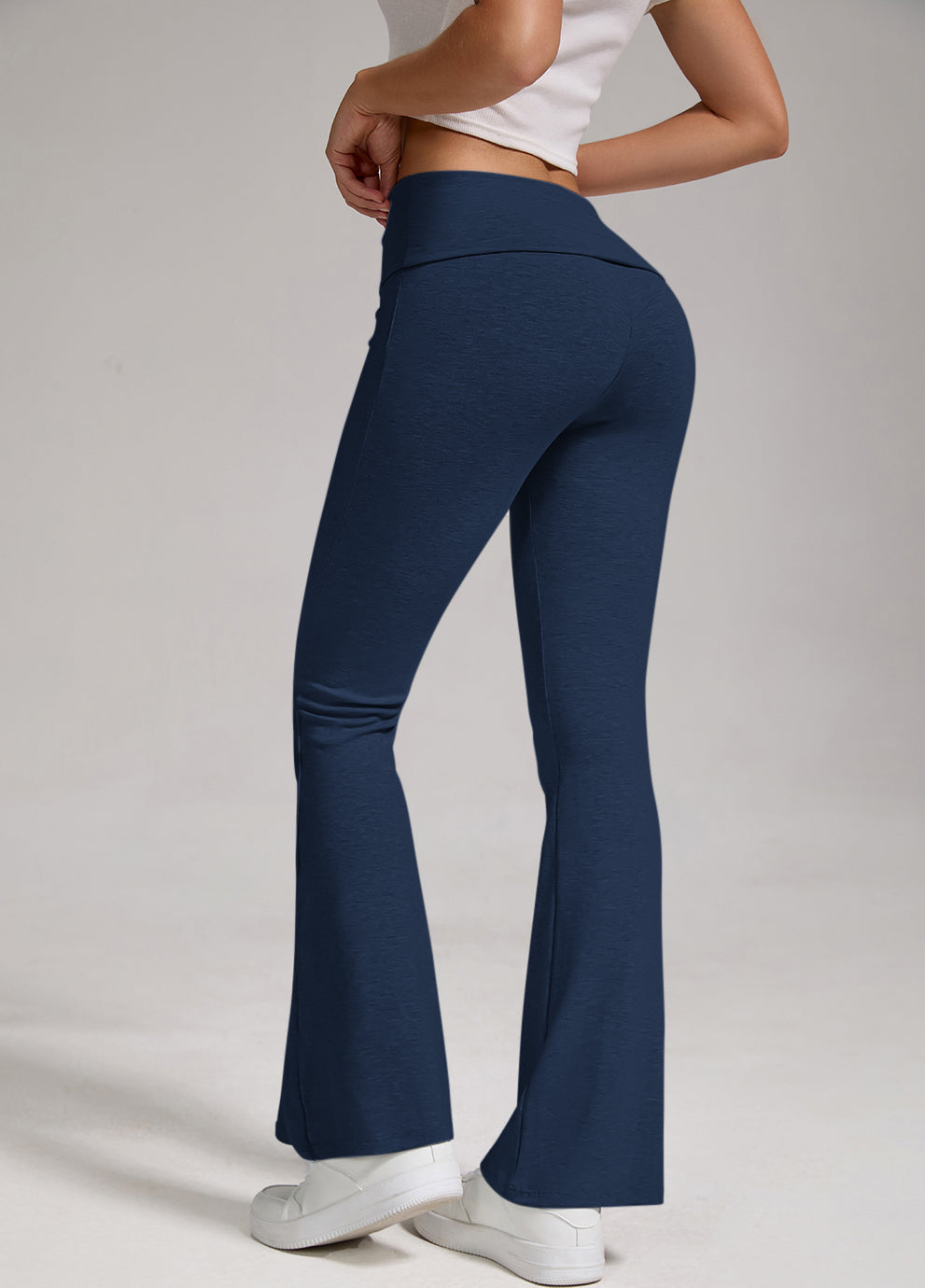 Womens Low Waist Flared Wide Leg Yoga Pants