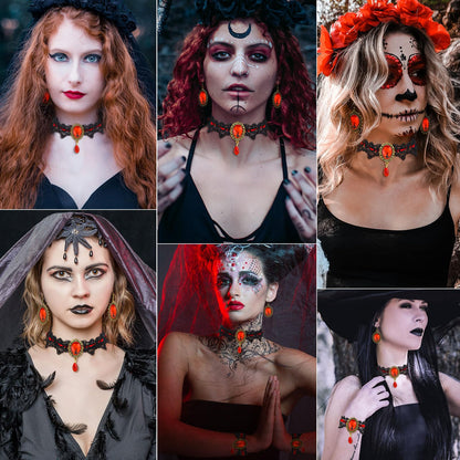 Halloween Goth Witch Jewelry Set