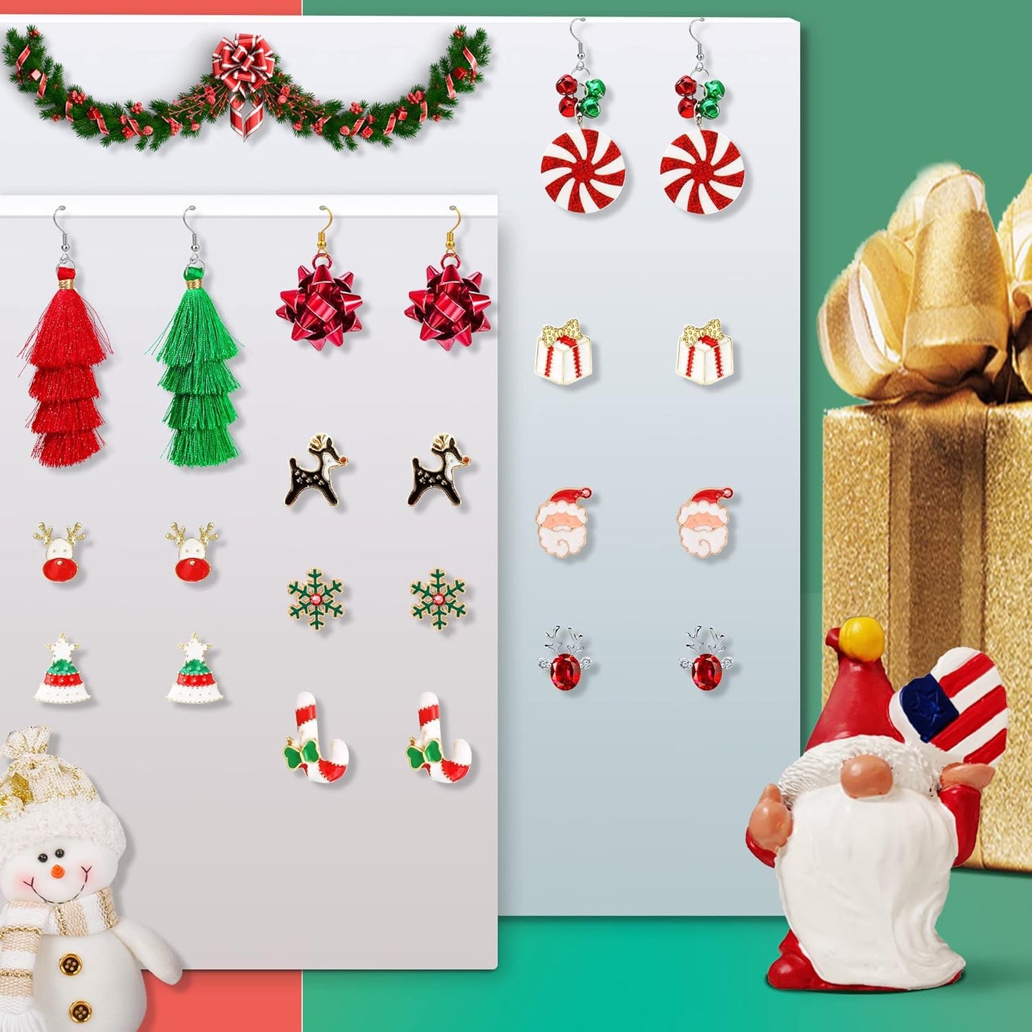 23 Pairs Christmas Dangle Earrings for Women