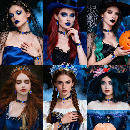 Halloween Goth Witch Jewelry Set
