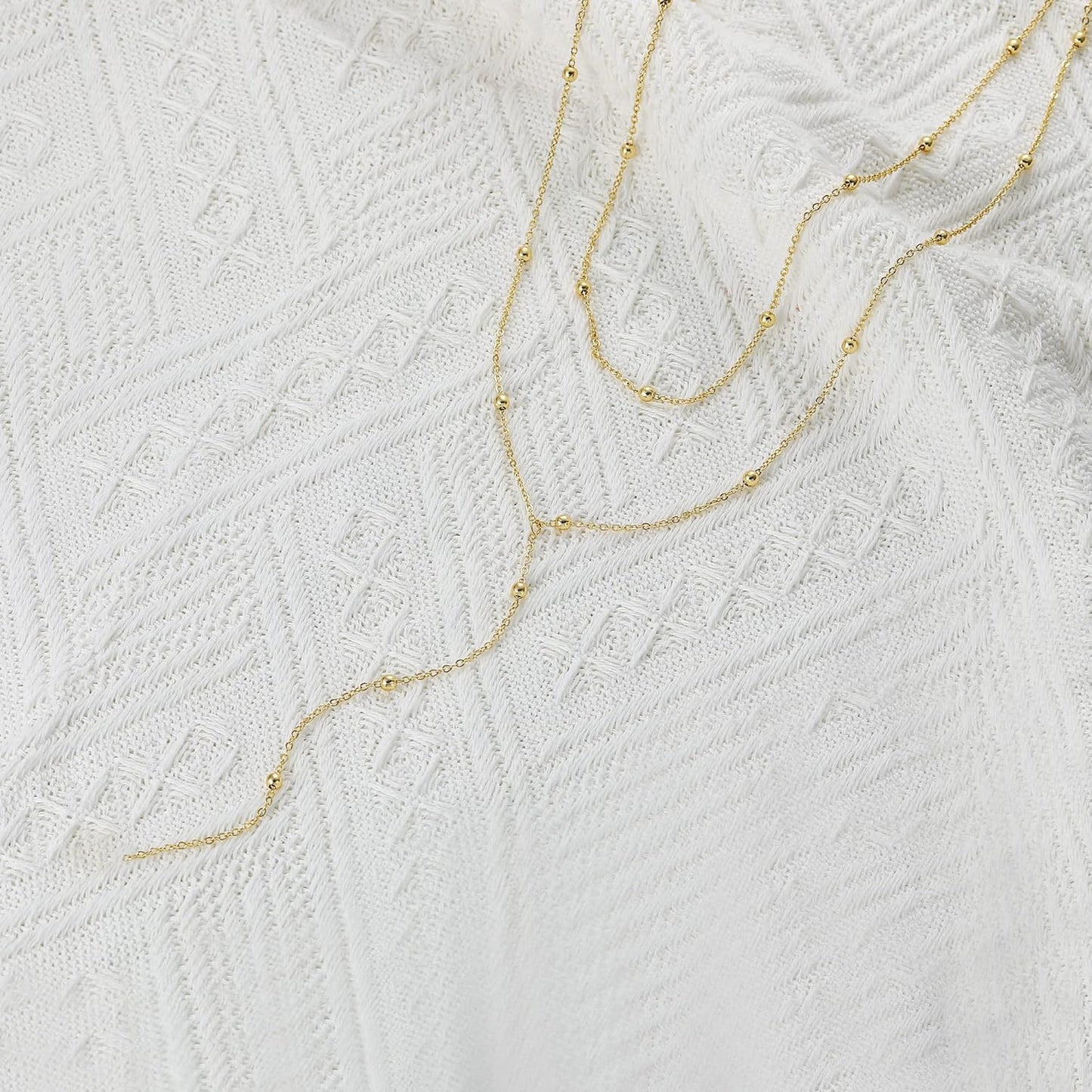 Dainty Long Necklace 14k Gold Plated/Silver Y-Shaped Pendant