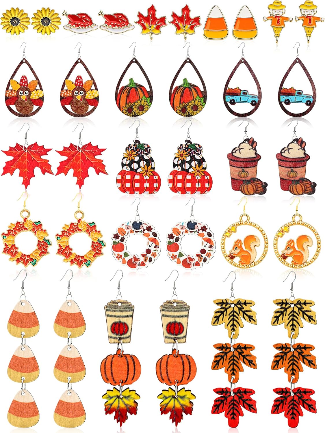23 Pairs Christmas Dangle Earrings for Women