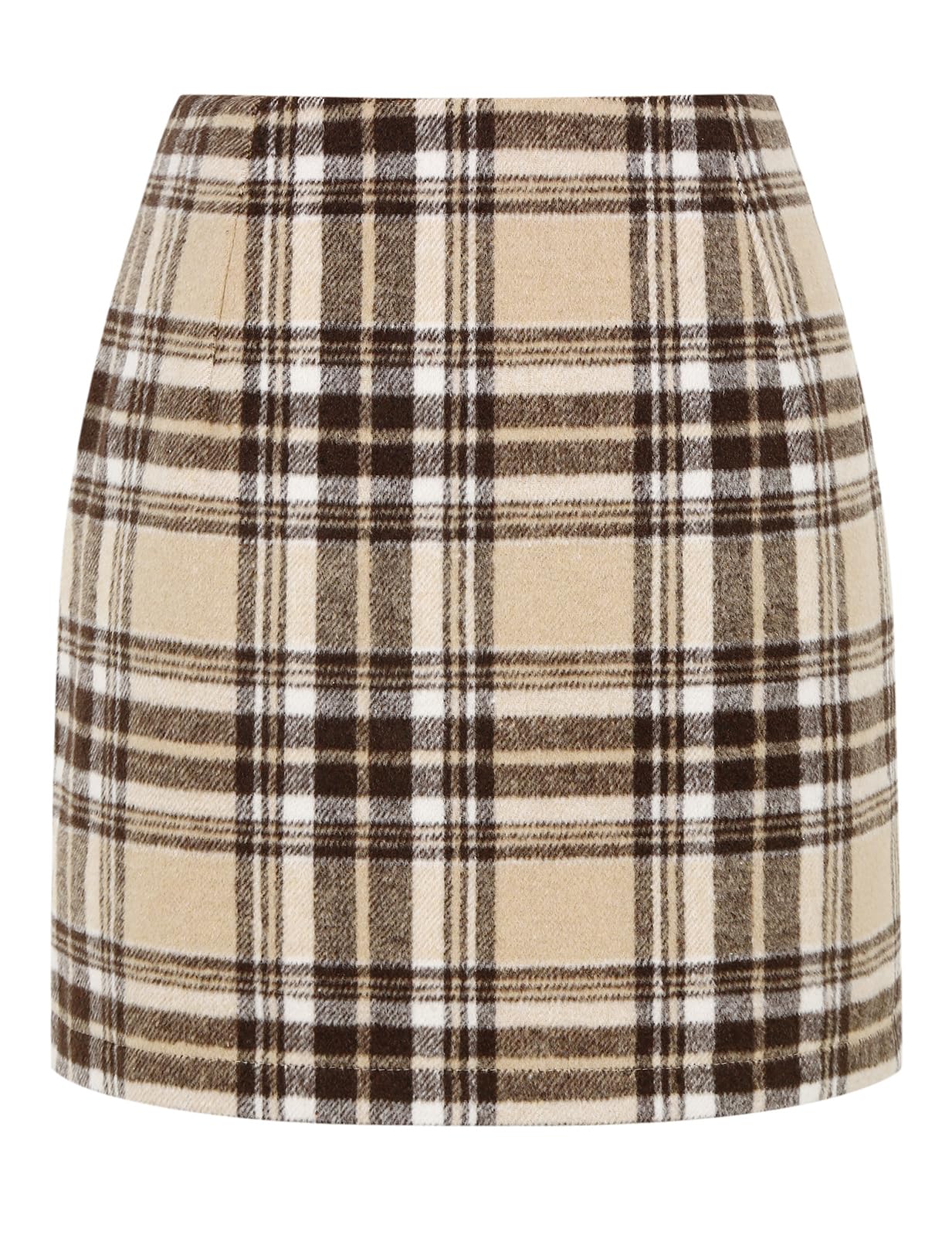 IDEALSANXUN Womens High Waist Plaid Skirt Bodycon Pencil Wool Mini Skirts