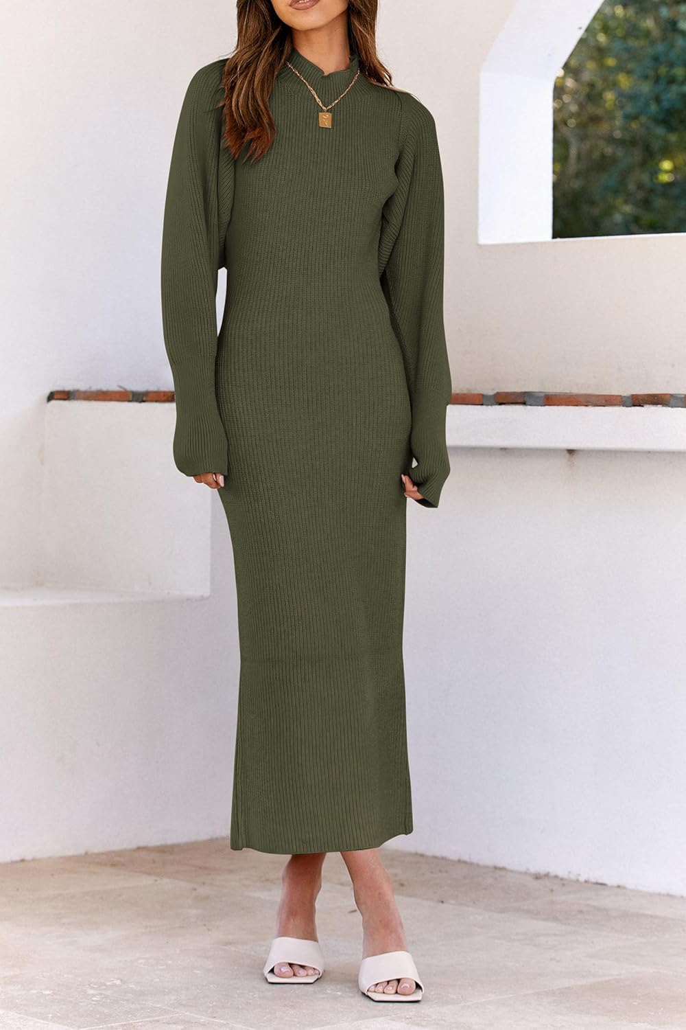 PRETTYGARDEN Women's Fall 2 Piece Outfits Knit Long Sleeve Cropped Cardigan Pullover Sweater Maxi Dress Sets Winter Clothing