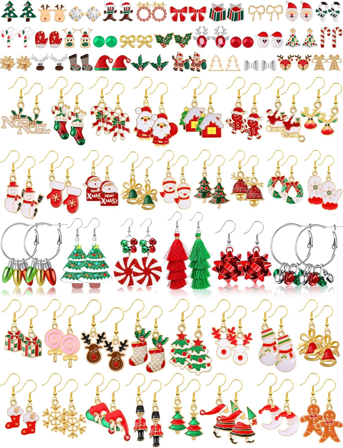 23 Pairs Christmas Dangle Earrings for Women