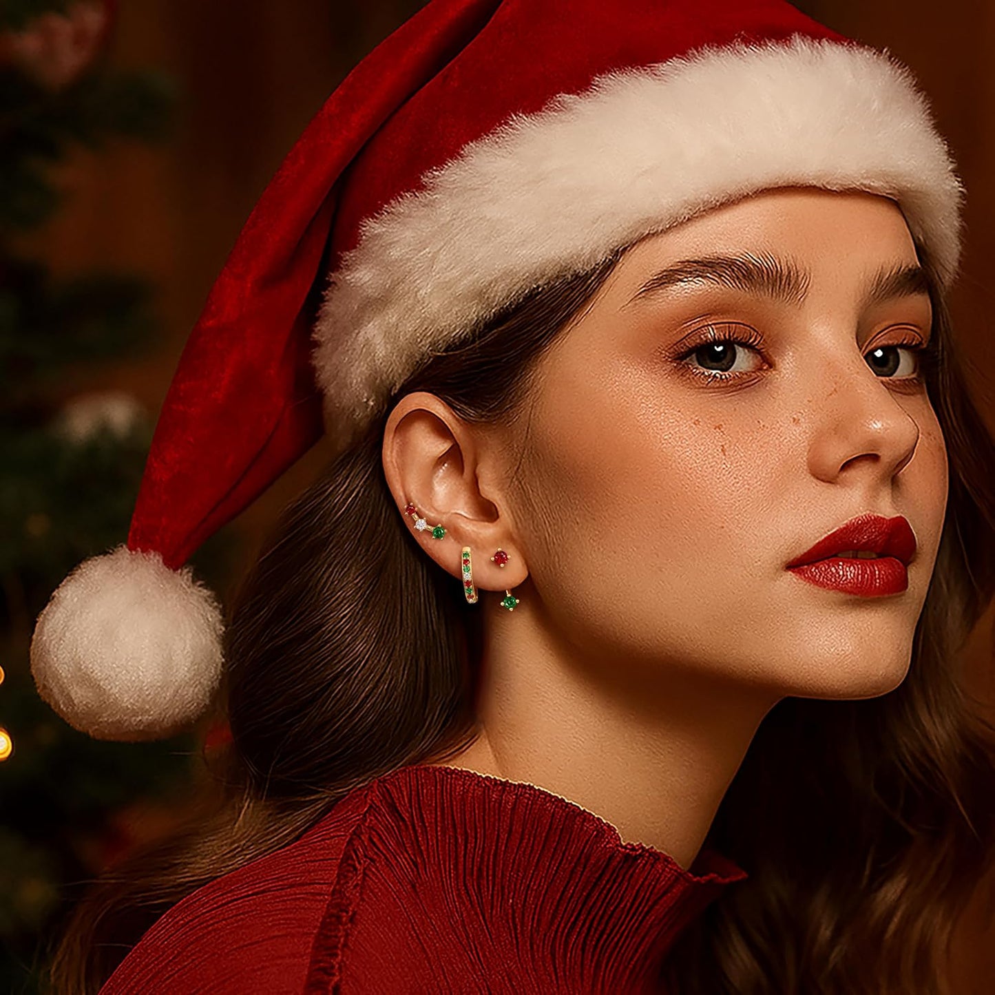 3 Pairs Gold Plated Hypoallergenic Trendy Earrings