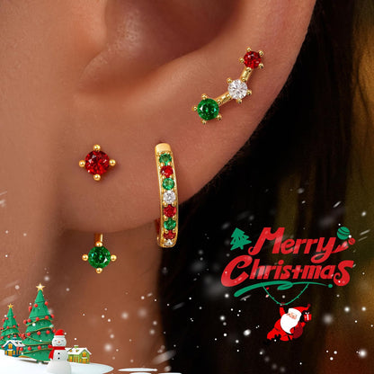 3 Pairs Gold Plated Hypoallergenic Trendy Earrings