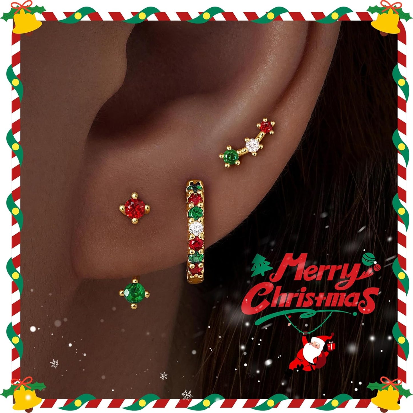 3 Pairs Gold Plated Hypoallergenic Trendy Earrings