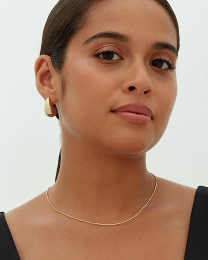 PAVOI 14K Gold Plated 925 Sterling Silver Post Teardrop Chunky Hoop Earrings