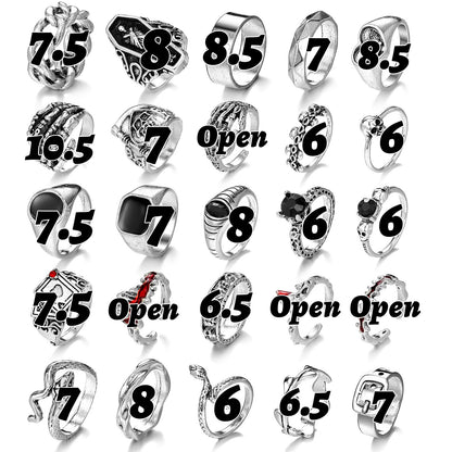 IFKM 25PCS Vintage Silver Knuckle Ring Set