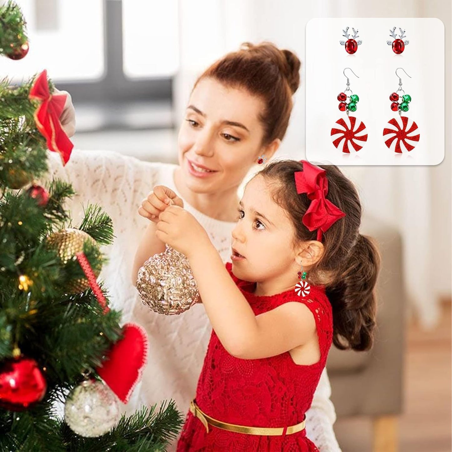 23 Pairs Christmas Dangle Earrings for Women