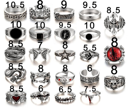IFKM 25PCS Vintage Silver Knuckle Ring Set