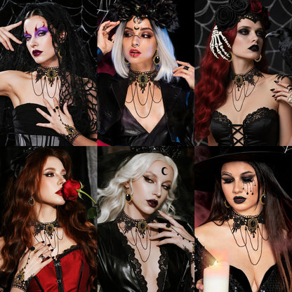 Halloween Goth Witch Jewelry Set