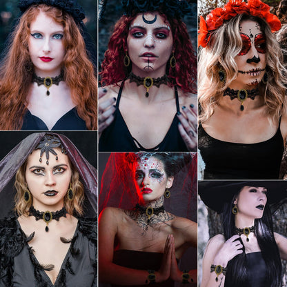Halloween Goth Witch Jewelry Set