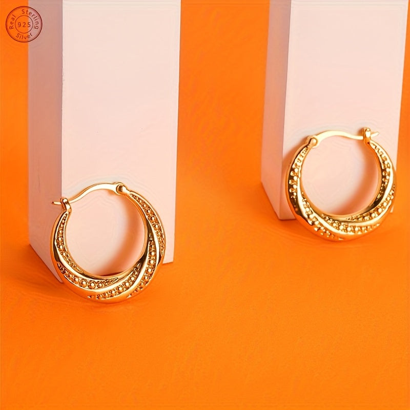 High-Quality 925 Silver Gold-Plated Bead Earrings