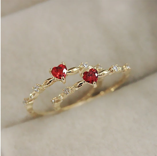 Red Lace Heart Ring