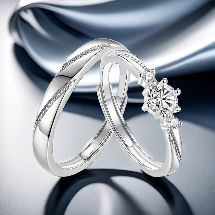 Elegant 1 Carat Moissanite Couple Rings