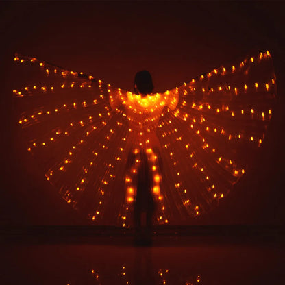 LED Wings Belly Dance Wings Isis Halloween Wings Prop Shining LED Lamp Wings Belly Dance Costumes Accessories Sticks Adult Child