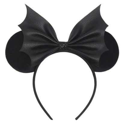 Disney Witch Bat Skeleton Ear Headband For Adults Kids Cosplay Halloween Hairband Women Girls Ghost Bows Party Hair Accessories