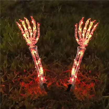2PC Halloween Solar Garden Lights Outdoor Waterproof Ghost Hand LED Stake Lights Horror Atmosphere Decoration Lamp  For Festival