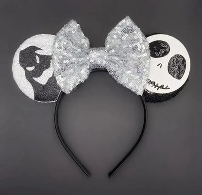 Disney Witch Bat Skeleton Ear Headband For Adults Kids Cosplay Halloween Hairband Women Girls Ghost Bows Party Hair Accessories