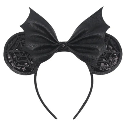Disney Witch Bat Skeleton Ear Headband For Adults Kids Cosplay Halloween Hairband Women Girls Ghost Bows Party Hair Accessories