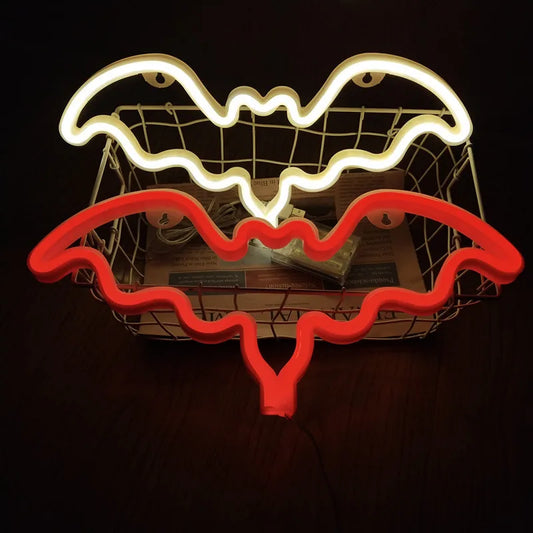 Neon Light Party LED Bat Colorful LED Light for Bedroom Decor Neon Sign Wallpaper Halloween Hang Decoration