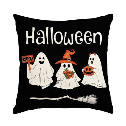 1pc/4pcs Halloween decoration pillow cover, trick or treat cushion cover, ghost, pumpkin head, bat decoration sofa cushion cover