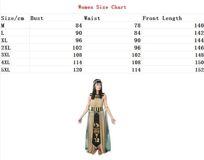 Halloween Ancient Egypt Egyptian Pharaoh Costume for Men King Cleopatra Queen Cosplay Carnival Party Medieval Couple Party Dress