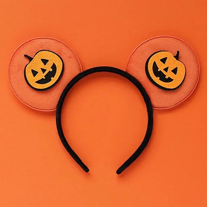 Disney Witch Bat Skeleton Ear Headband For Adults Kids Cosplay Halloween Hairband Women Girls Ghost Bows Party Hair Accessories