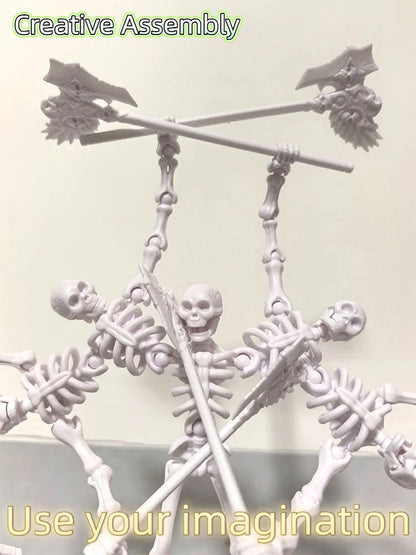  Skeleton Figure Action Skeleton Figurines With Multiple Accessories Realistic Movable Joints Model Statue For Christmas