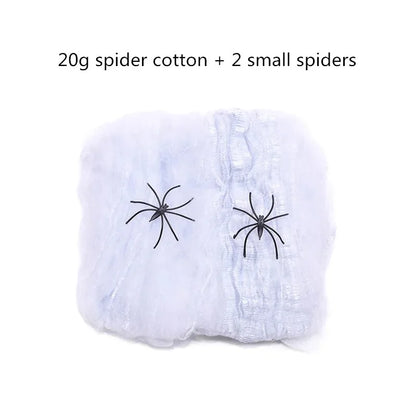 Halloween Decoration White Spider Web Artificial Stretchy Cobweb for Halloween Scary Home Party Scene Props Haunted House Decor