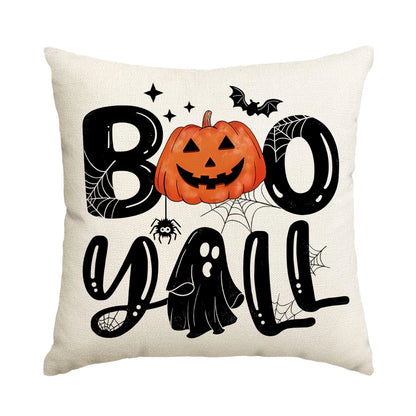 1pc/4pcs Halloween decoration pillow cover, trick or treat cushion cover, ghost, pumpkin head, bat decoration sofa cushion cover